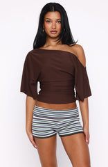 Marrakech Moments Cinched Waist Top Chocolate