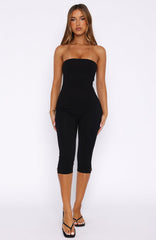 True Desire Strapless Jumpsuit Black