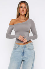 Predicting The Future Long Sleeve Top Grey Mist