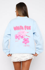 With Love & Romance Oversized Sweater Baby Blue