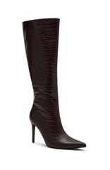 Ziggy Knee High Boots Chocolate Croc