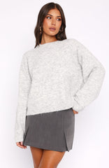 Warm Whispers Knit Sweater Grey Marle