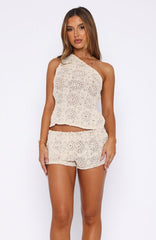 Athena Crochet Shorts Off White