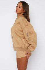 Confidence Level Suede Jacket Honey