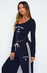 Found You Out Long Sleeve Top Navy