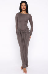 Let Go Of Your Heart Maxi Dress Smokey Chocolate