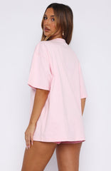 Sweet Bloom Oversized Tee Pink