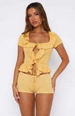 Cool It Crochet Short Sleeve Top Mango