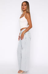 Bring The Style Low Rise Wide Leg Jeans Glacier Blue