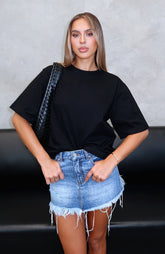 Amelia Denim Mini Skirt Mid Blue Acid