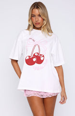 Fell So Hard Oversized Tee White