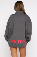 Caught Up With You Zip Front Sweater Volcanic