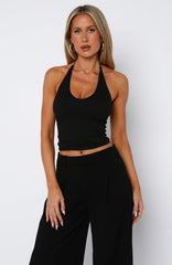 Electric Days Halter Top Black