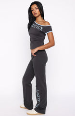 Good Things Take Time Straight Leg Pants Charcoal