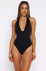 New Horizons Halter Bodysuit Black