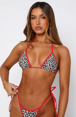 Marissa Bikini Top Wild Feline/Red