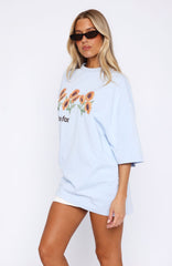 Flower Girl Oversized Tee Blue