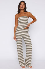 Take Care Of Me Pants Khaki Stripe