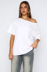 Give Me Options Off Shoulder Tee White