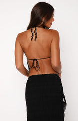 Hold Out Halter Top Black