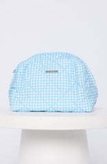 Getting Ready Cosmetic Bag Blue Gingham