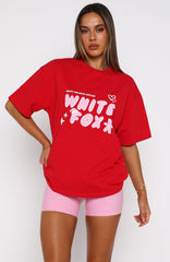 All I Want For Christmas Oversized Tee Red