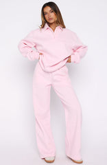 Chill Moves Wide Leg Sweatpants Pink