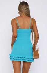 Cute Thing Knit Mini Dress Aqua Blue