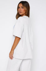 Give It A Try Oversized Tee Grey Marle