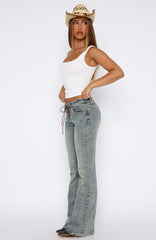 Original Trendsetter Low Rise Flare Jeans Brown Blue