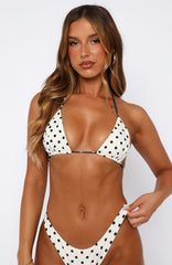 Coolum Reversible Bikini Top Cream/Black Polka Dot