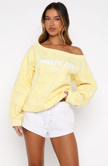 Vol. 1 Off Shoulder Printed Sweater Lemon Bow