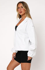 Don't Look Now Zip Front Sweater Grey Marle