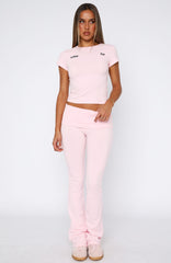 From The Archives Gigi Fold Over Flare Pants Pink