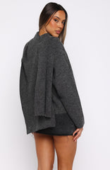Luxe Layers Knit Sweater Charcoal