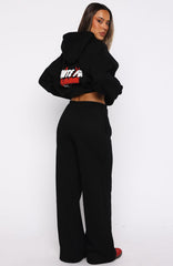 Club 14 Cassie Wide Leg Sweatpants Black