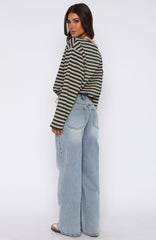 Kendall Mid Rise Wide Leg Jeans Light Blue