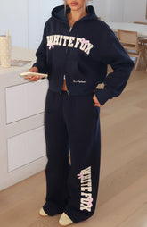 Daydreamers Madeline Wide Leg Sweatpants Navy