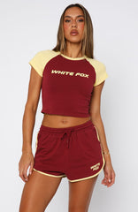 No Reason Baby Tee Burgundy