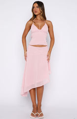 Hidden Grace Midi Skirt Pink