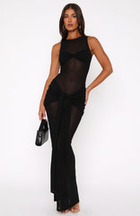 Honeymoon Heart Maxi Dress Black