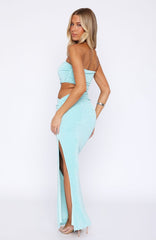 Sun And Stars Strapless Maxi Dress Aqua