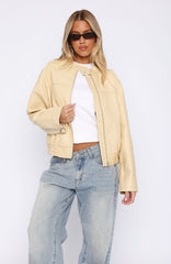 Tell Me Nothing PU Jacket Blonde