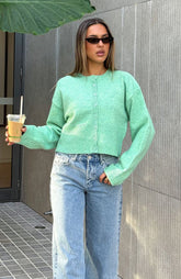 Make Me Happy Knit Cardigan Zesty Lime