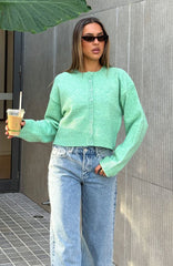 Make Me Happy Knit Cardigan Zesty Lime