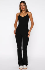 Kinetic Flare Jumpsuit Black