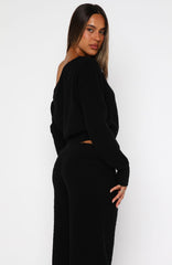 Please Be Mine Knit Sweater Black