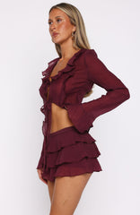 Your Status Mini Skort Burgundy