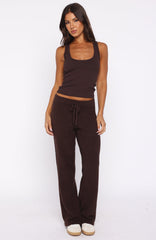 Act Natural Knit Pants Chocolate