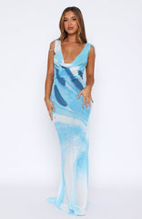 Amore Maxi Dress Aqua Blossom